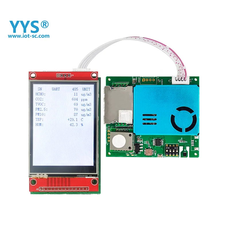 M701 7In1 Environmental Air Quality Sensor Module RS485 UART Output PM2.5 CO2 VOC HCHO Gas Sensor With Temperature And Humid