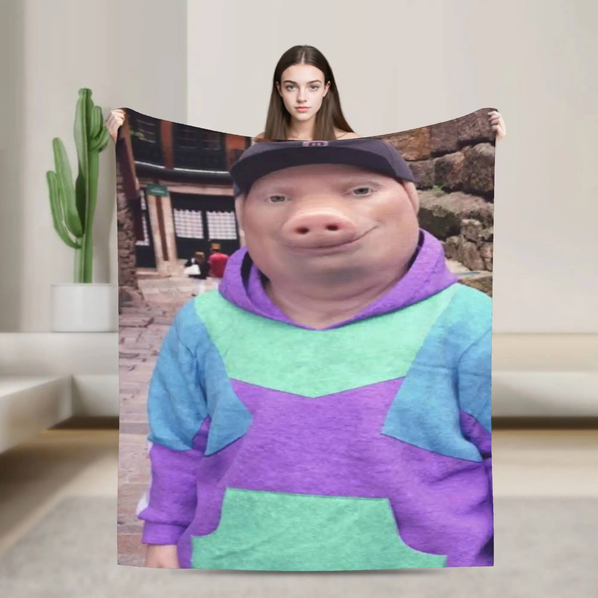 John Pork is calling Blankets Fleece  Relax Soft Throw Blanket for Home Bedspreads