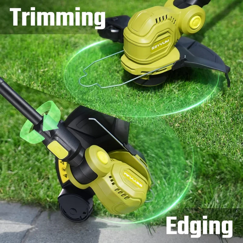 20V String Trimmer and Leaf Blower Combo Kit, 12-inch Cordless Weed Trimmer with 3 Pcs Grass Cutter Spool Line,