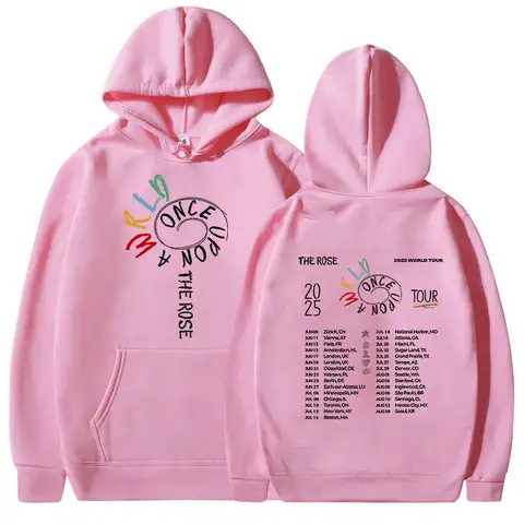 Kpop The Rose Once Upon AWRLD World Tour 2025 Hoodie Herr Dam Fleece Mode Tröja Hiphop Fans Kläder Hoodie 8 best sales Kpop The Rose - №6