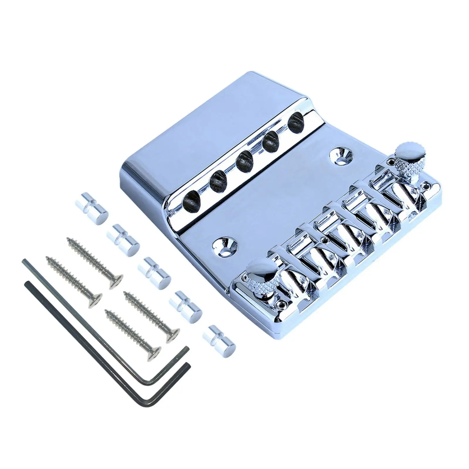 Bass Guitar Bridge Metal Accessories Replace Part Professional Bass Hardtail Bridge Fixed Hardtail Saddle Bridge for Practice