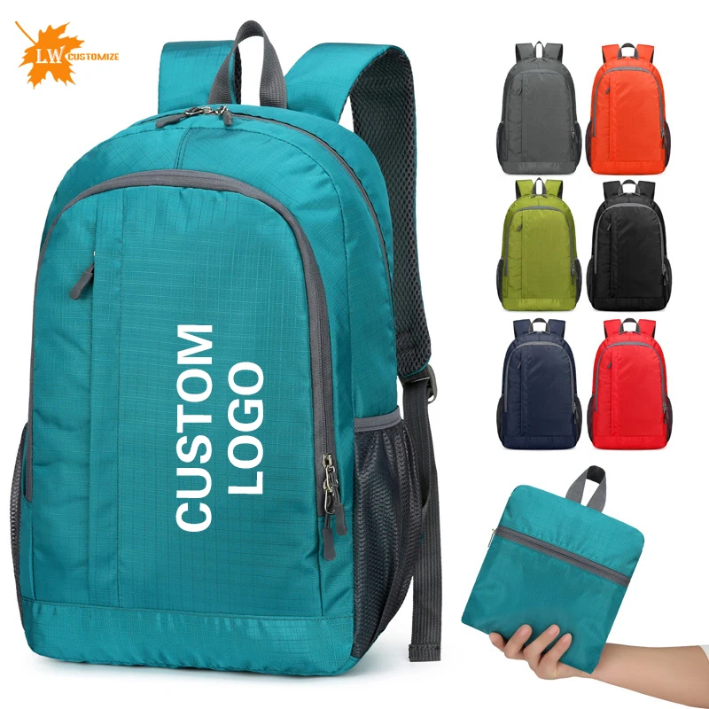 

Personalized custom cycling sports backpack men's storage folding bag outdoor sports travel backpack wholesale logo printed name
