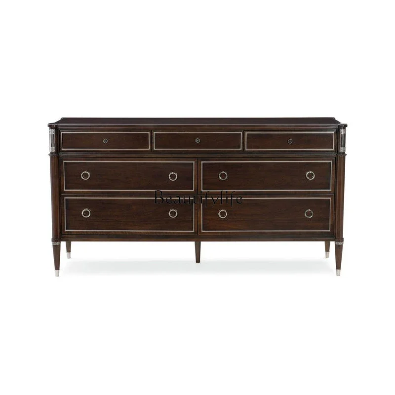

ls 35American modern simple light luxury solid wood storage chest bedroom home