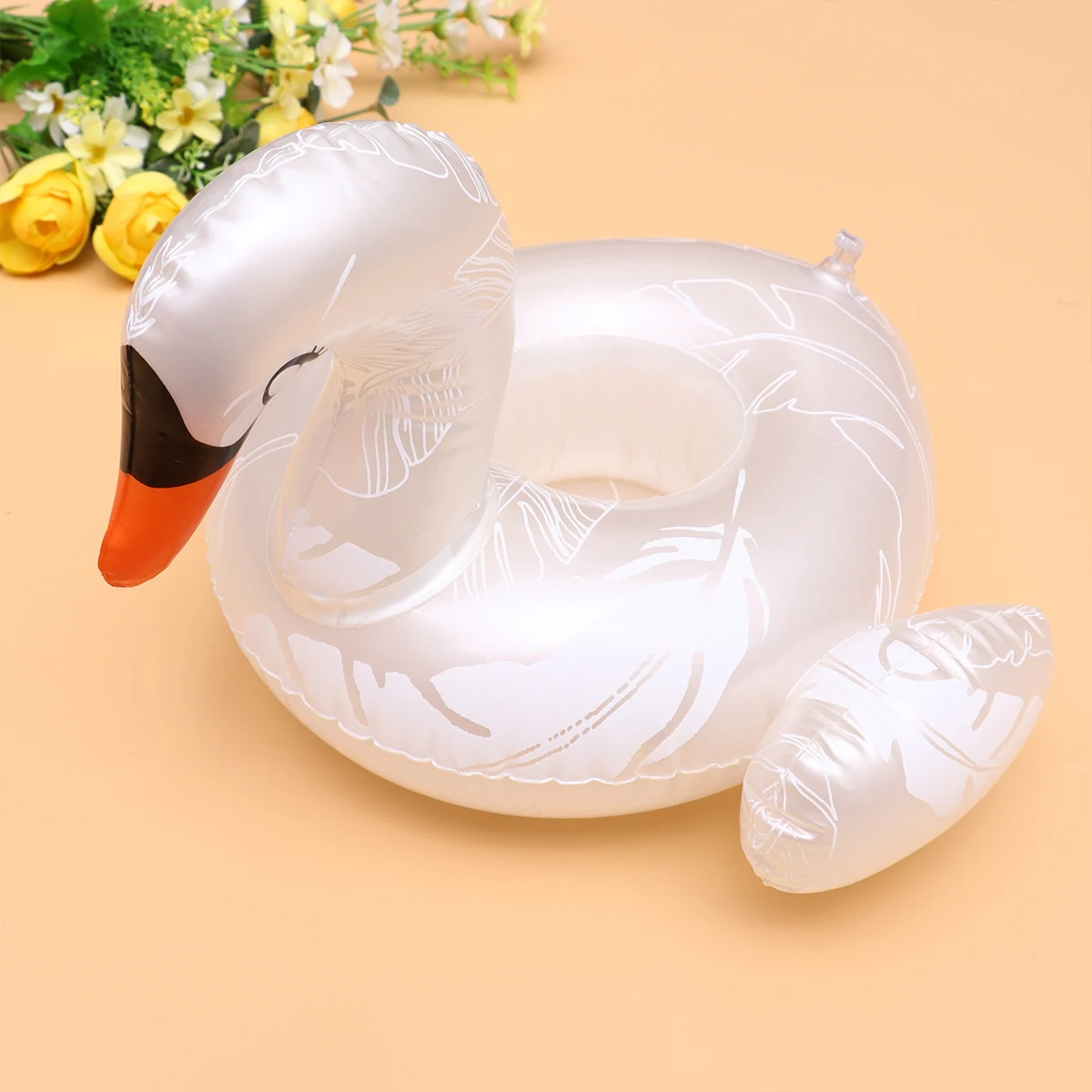 

1PC Inflatable Swan Shape Swim Beer Holder PVC Water Beer Mat Pool Accessories Light Easy Use for Pool Party