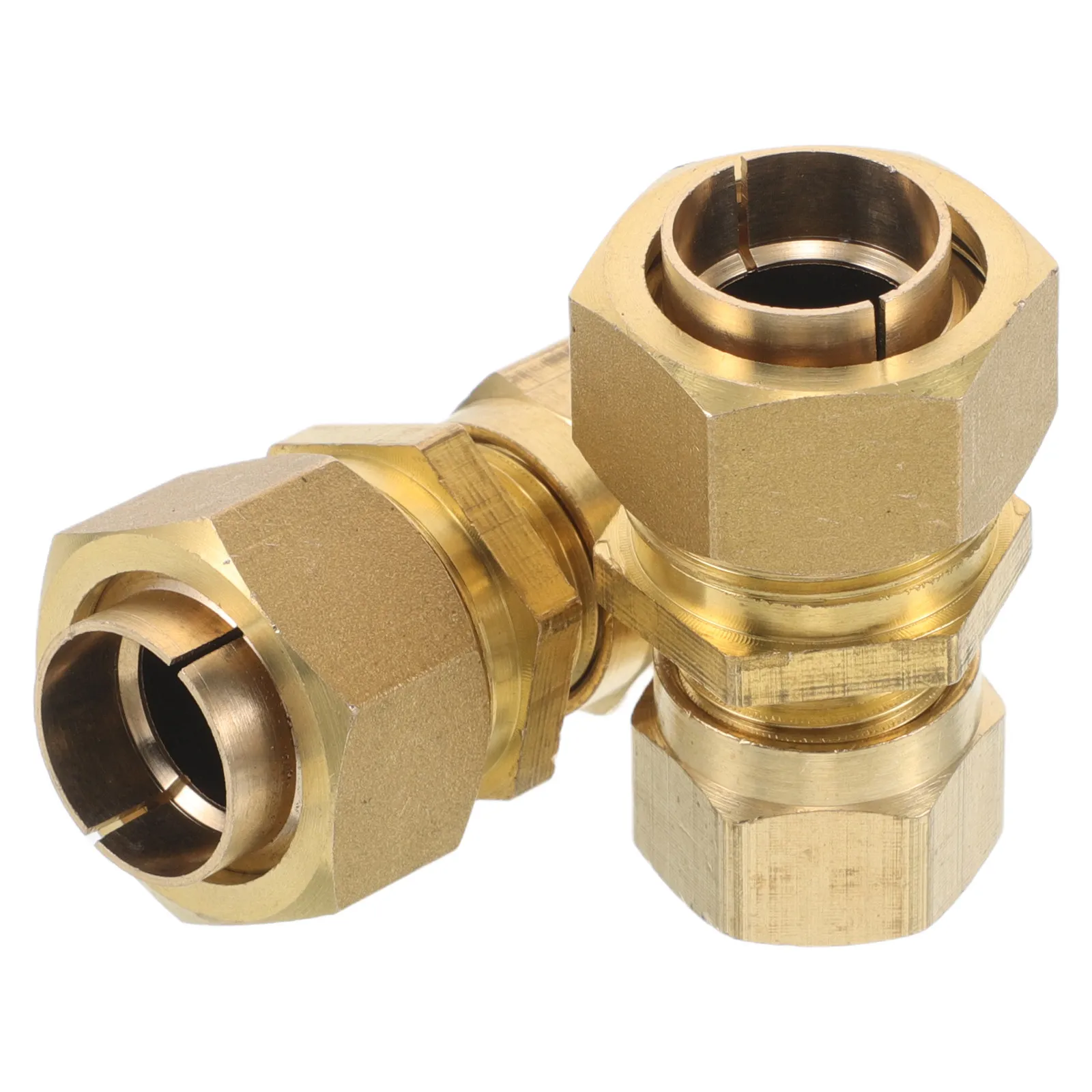 2Pcs Brass Quick Connector Pipe Fittings High Efficiency Leakproof Compression Tube Union Straight Adapter for Gas Water