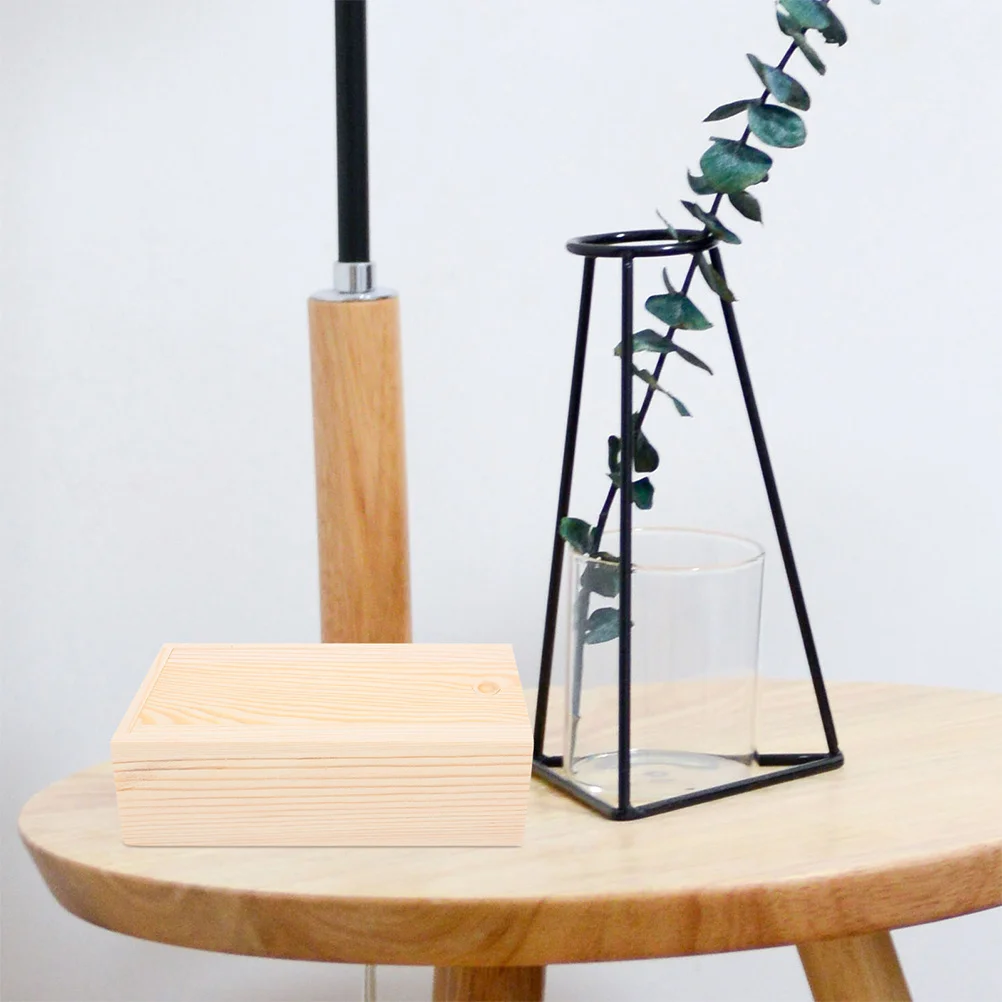 

2pcs Pine Wood Storage Box Slide Lid Unfinished Craft Organizer For Keepsakes Jewelry Sewing Supplies Desktop Decor Wooden Boxes