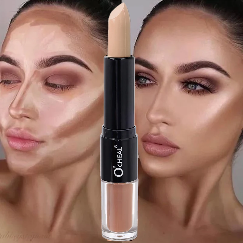 2 in1 Double-end Face Highlight & Contour Stick Oil-control Concealer Pencil Facial Highlight Corrector Pen Long Lasting Makeup