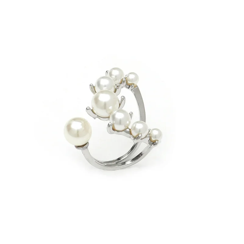 IHUES 1Pcs French Vintage Pearl Rings for Women Fashion Joint Opening Ring Party Engagement Decoration