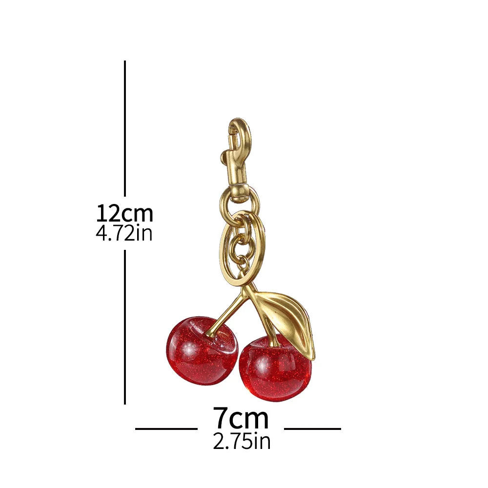 Exquisite Cherries Handbag Pendant Keychain Women\'s Internet-famous Cherry Car Accessories High-Grade Pendant