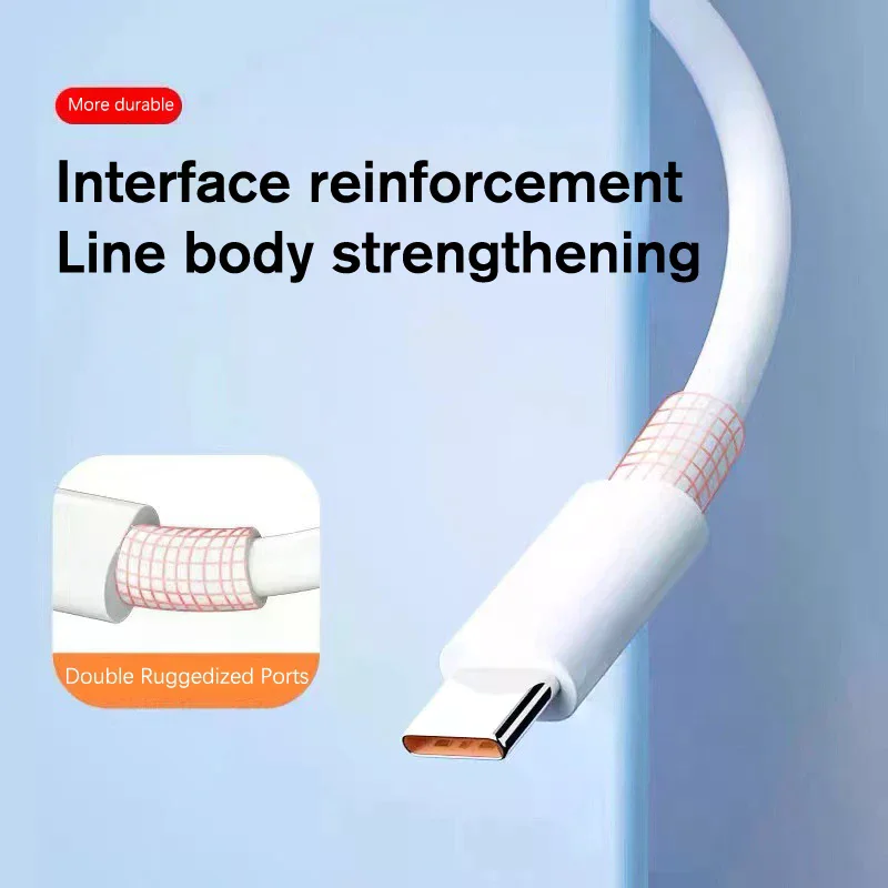 6a 2 Meter 66w Usb Type-c Super Fast Charge Cable for Huawei Smartphone