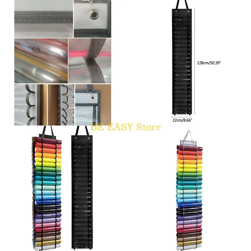 

E28F Виниловый органайзер для хранения подарочной упаковки Компактная организация для комнаты для рукоделия с 24/48 отделениями