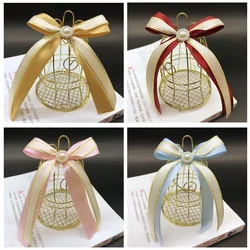 10/20pcs Golden Wedding Candy Box Bird Cage Shape Iron Packaging Candy Box European Style Wedding Engagement Supplies