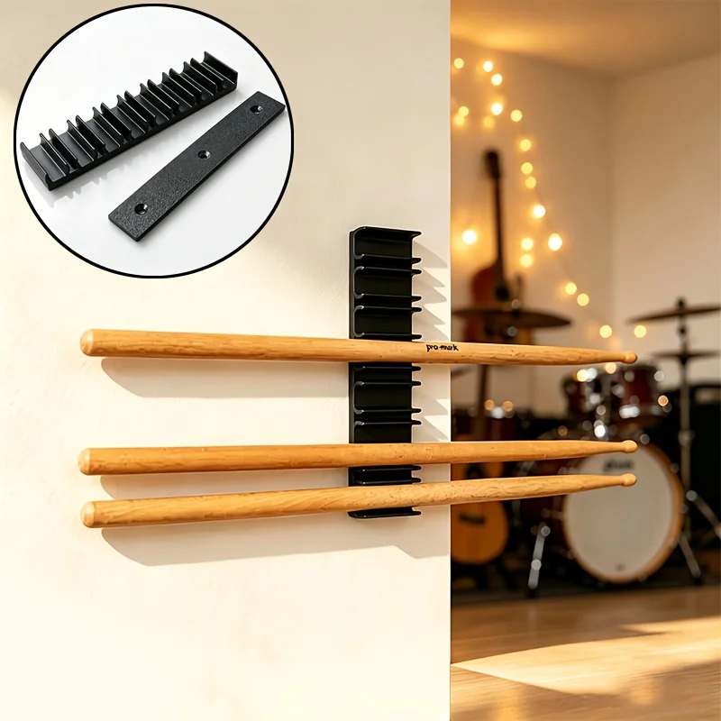 Wall Mount Drumstick Holder for 5A Drum Sticks, Multi-Slot Drum Stick Display Rack,Wall Storage Organizer for Drummer Collection