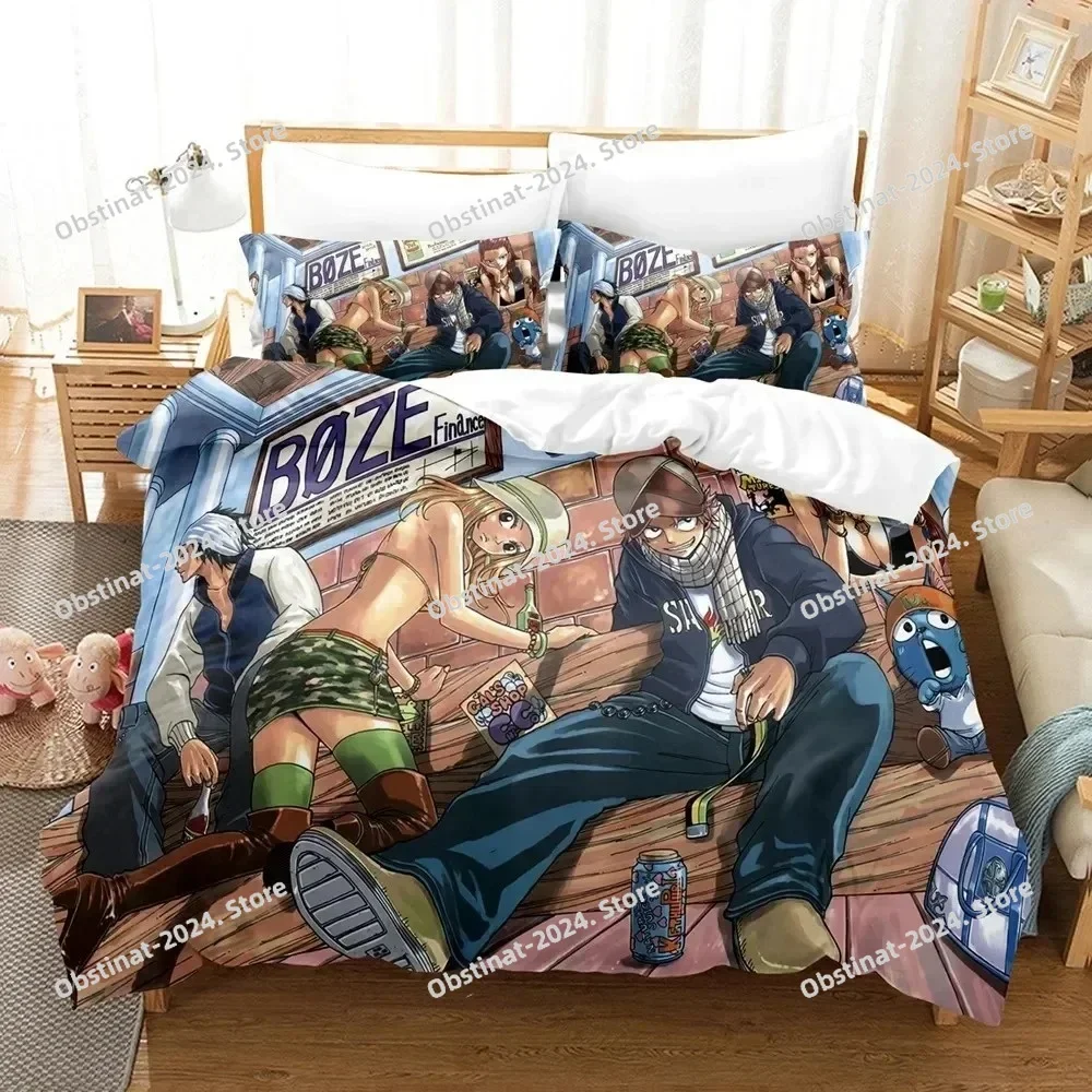 

3D Print Anime Faity Tail Bedding Set Boys Girls Twin Queen Size Duvet Cover Pillowcase Bed Kids Adult Home Textileextile