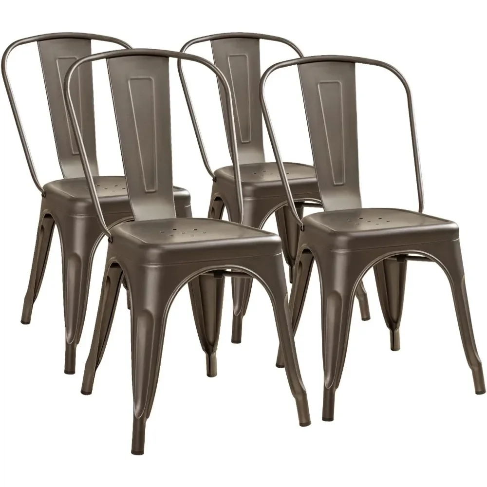 

Metal Dining Chair Indoor Outdoor Use Stackable Classic Trattoria Chair Chic Dining Bistro Cafe Side Metal Chairs