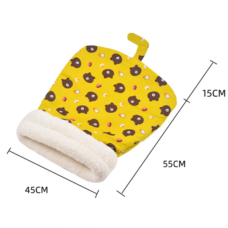 Winter Warm Cat Sleeping Bag Fluffy Feel Thickened Pet Pocket Type Quilt Bed Kitten Puppy Soft Comfortable Nest Pet Supplies