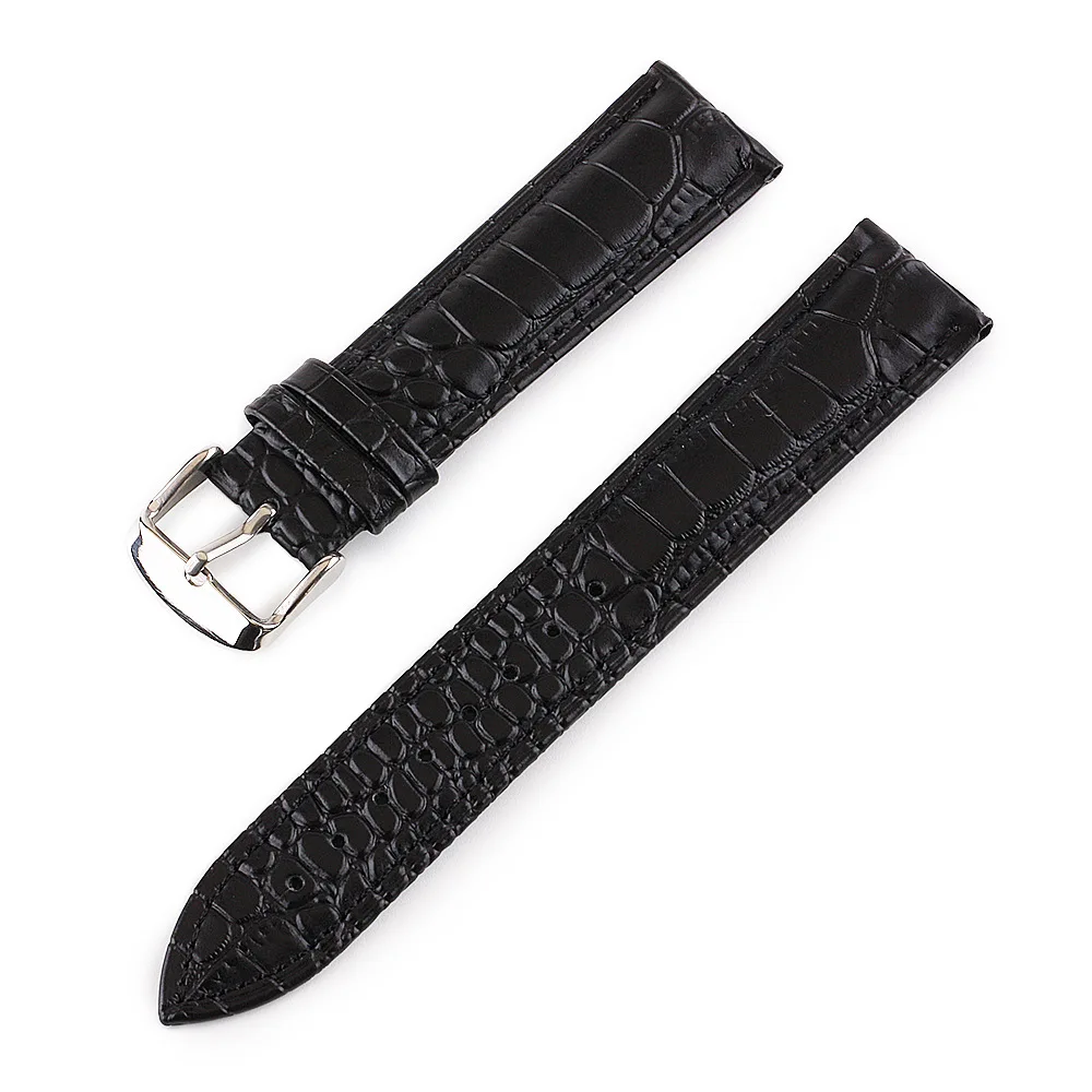 Crocodile Pattern 22mm Watch Strap Universal Leather Watchband for Smart Watch 12mm 14mm 16mm 18mm 20mm 22mm 24mm