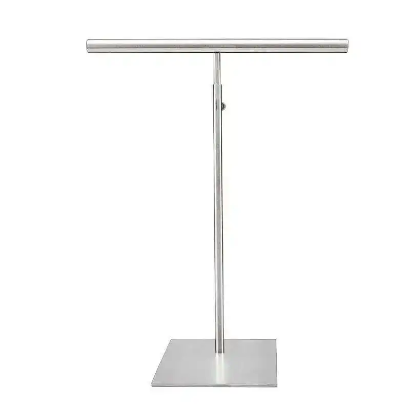 Edelstahl Seidenschals Display Rack Einstellbar Mode T-Typ Handtasche Regal Halter Rucksack Perücke Geldbörse Display Stand Rack – Detail 1