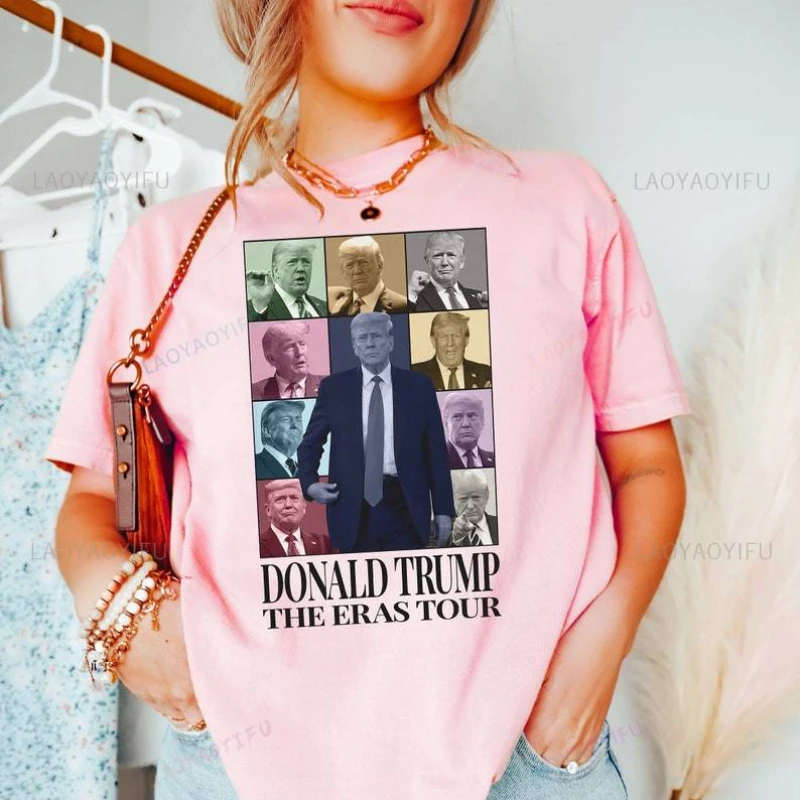 Donald Trump Eras Tour 2024 Printed T-Shirt Election Man Woman Shirt for Trump Supporter Make America Great Again Cotton Tee