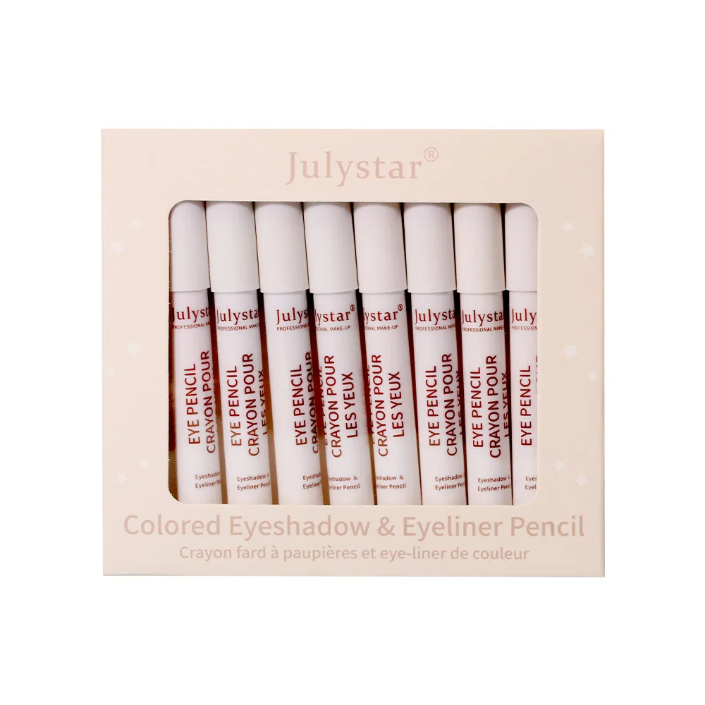 Julystar-lápiz de sombra de ojos, crema delineadora de ojos, maquillaje de ojos impermeable, cosméticos para mujeres, juego de sombra de ojos mate, coloración persistente