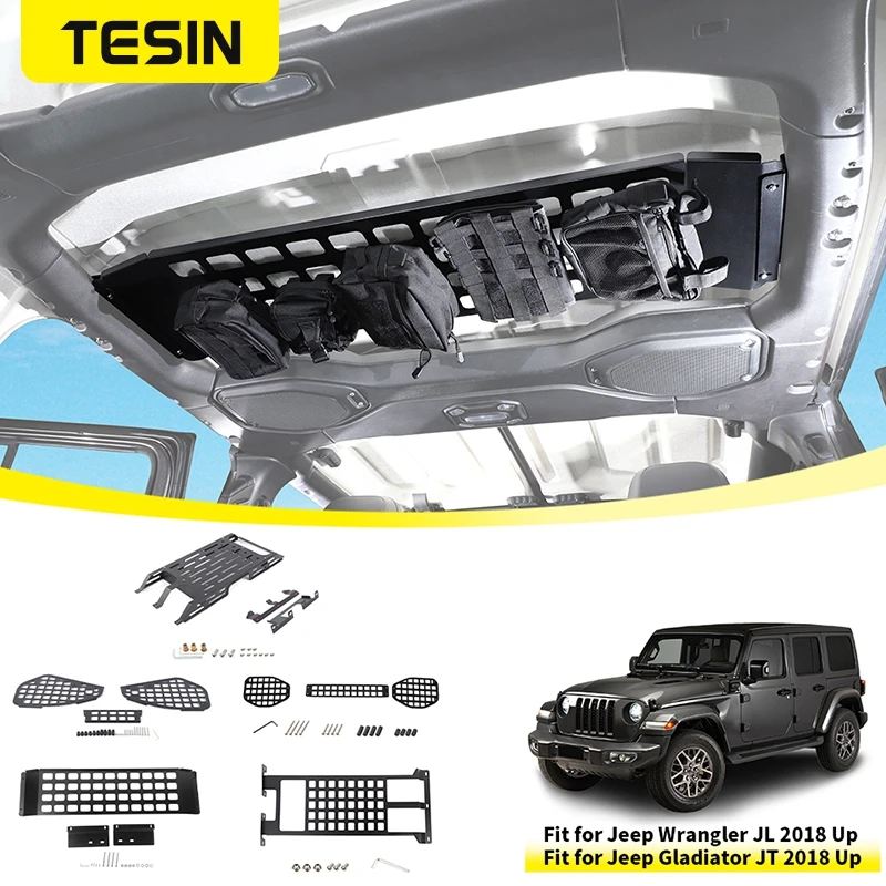 

Car Front Rear Top Roof Racks Storage Luggage Shelf Organizer for Jeep Wrangler JL/Gladiator JT 2018-2020 2021 2022 2023 2024 Up