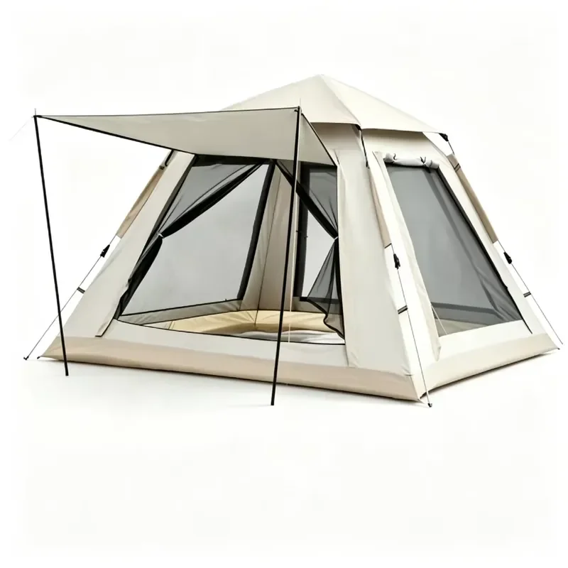 Automatic Pop Up Camping Tent 4-5 Person Waterproof Oxford Fabric Outdoor Shelter Quick Setup Family Hiking Beach Sunshade