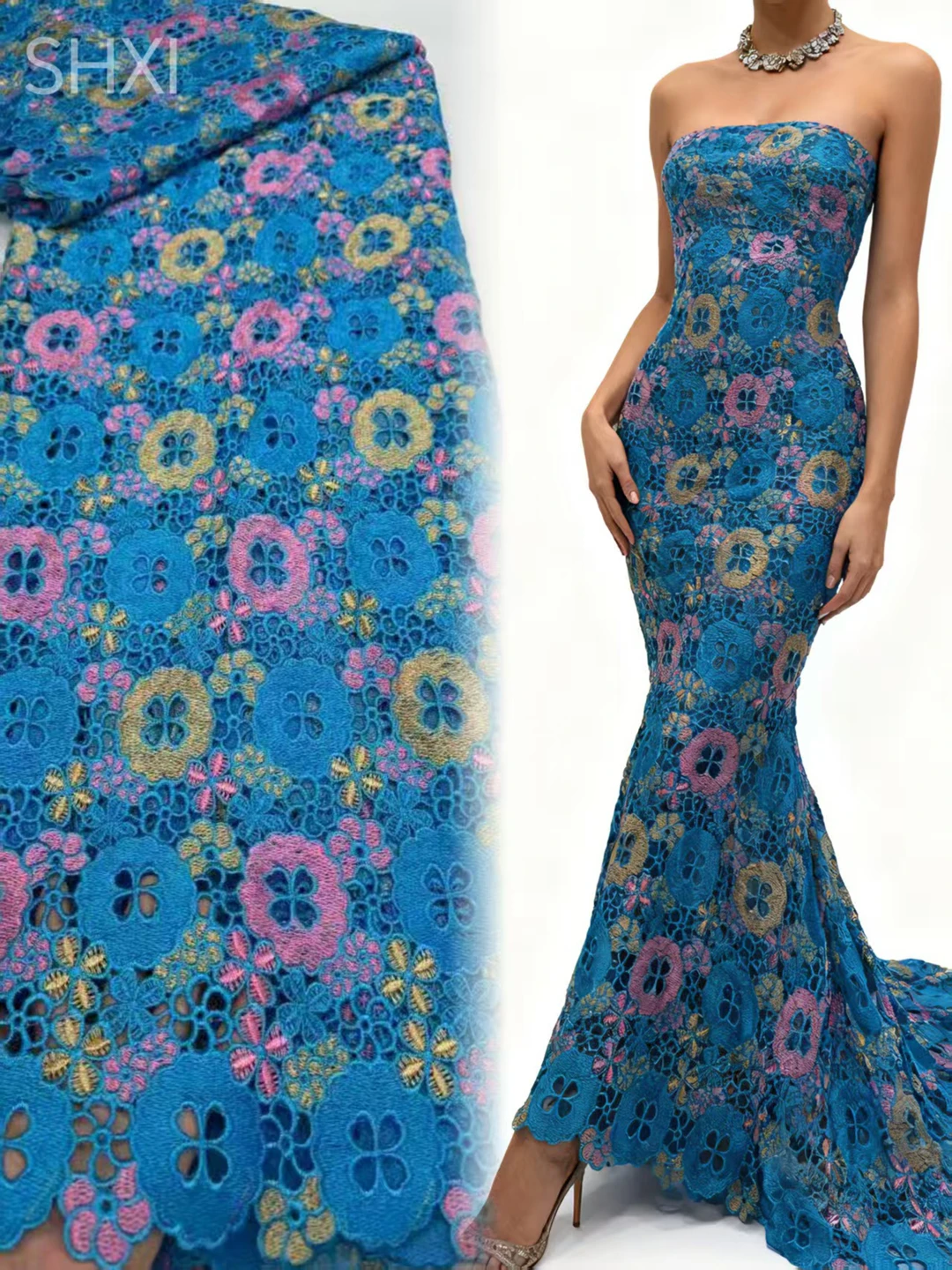 

African Nigerian Water Soluble Sequins 2026 High Quality Nigerian French Lace Fabric For Women Wedding Wedding Embroidery Dress