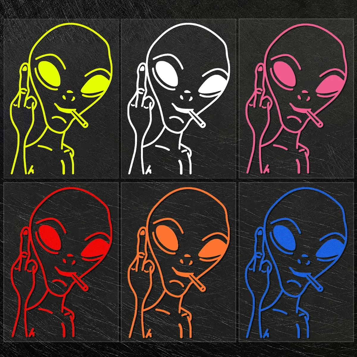 

Funny Alien Personality Ufo Car Stickers Vinyl Decal Decor Auto Windows Body Windshield Trunk Fuel Tank Cap Accessories Decal