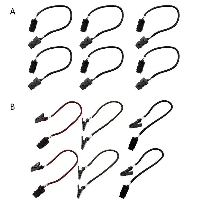 652F 6Pcs Hat Clip Anti-lost Cap Retainer Windproof Coiled Cord for Fishing Golfing