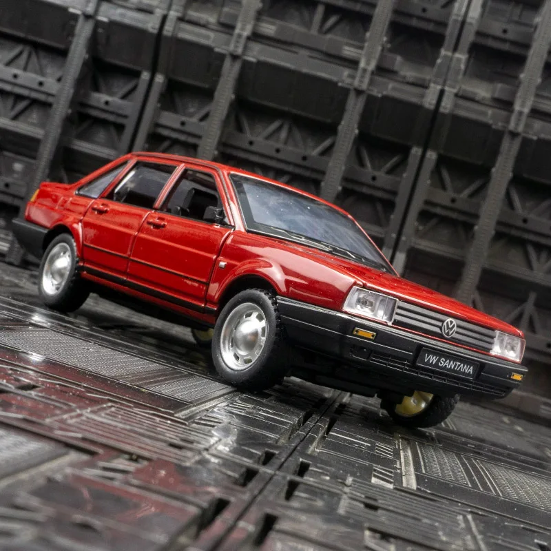 

1:24 Volkswagen Santana Alloy Retro Vintage Car Model Car Ornament Collection Sound and Light Power Children's Toy Door Can Open