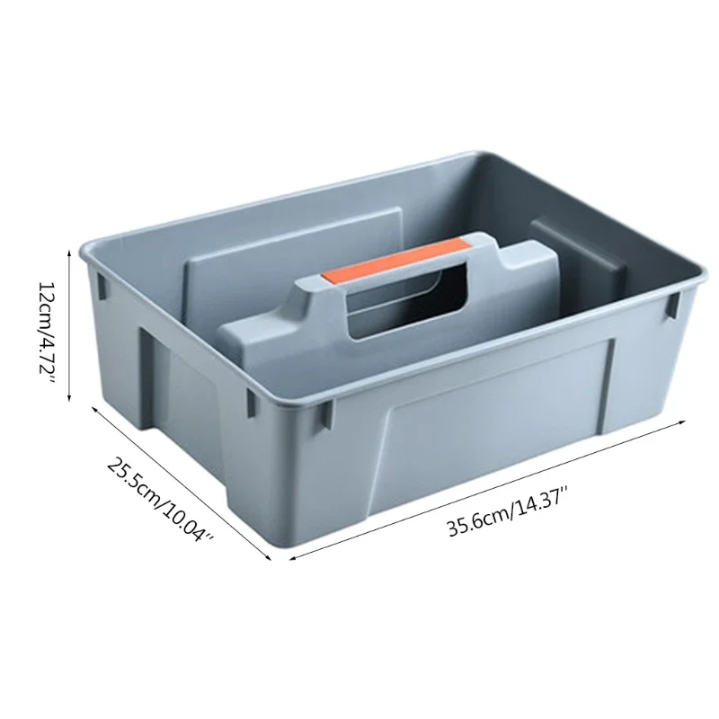 1pc 2-Grid Divider Tool Storage Box Portable Plastic Hardware Toolbox with Handle Handheld Basket Storage Box