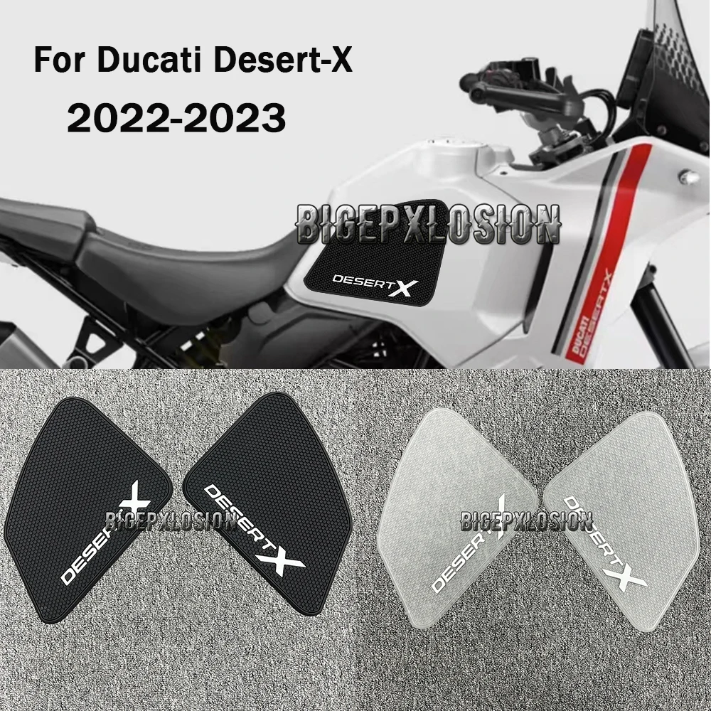 

Motorcycle Side Fuel Tank Pads Protector Stickers Decal Gas Knee Grip Traction For Ducati Desert X DesertX 2022 - 2023