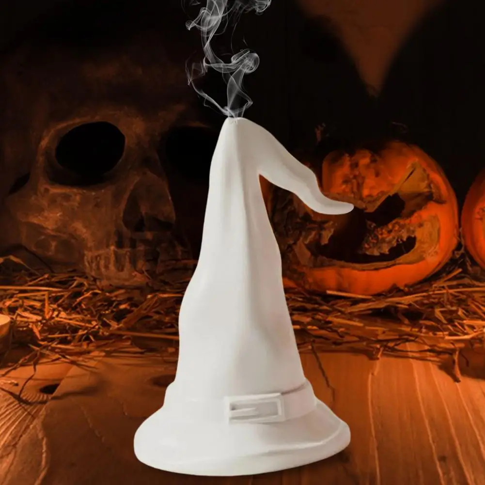 Incense Burner Ornament Witch Hat Incense Burner Long Pointy Hat Resin Cone Holder for Halloween Party Decor Holiday Gift