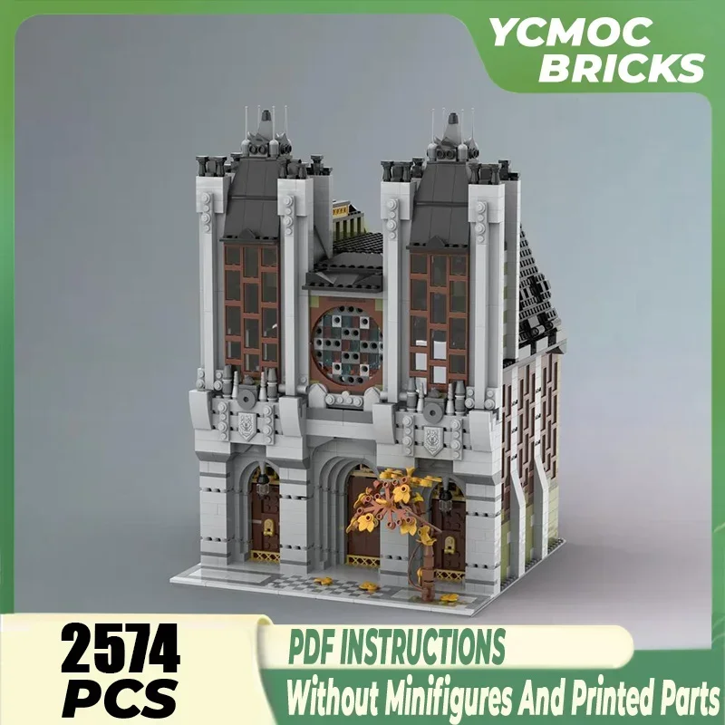 Blocos de construção moc de igreja modular, casa assombrada, modelo de tecnologia, tijolos arquitetônicos, montagem diy, brinquedo de vista de rua para crianças