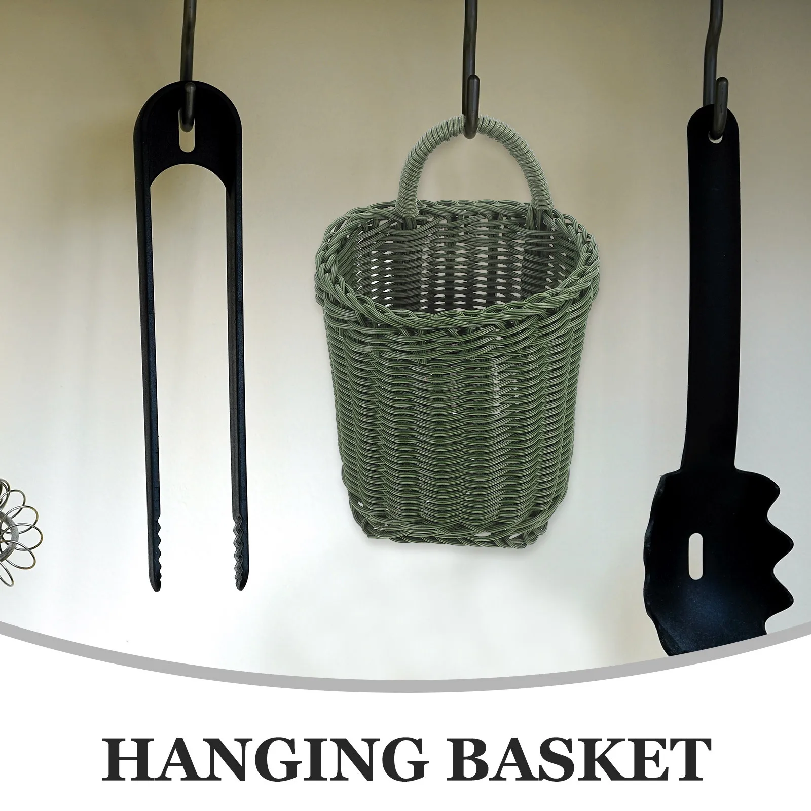 

Wall Hanging Woven Basket for Kitchen Condiments Storage Garlic Ginger Fruit Vegetable Basket Hanging Storage Wall Baskets