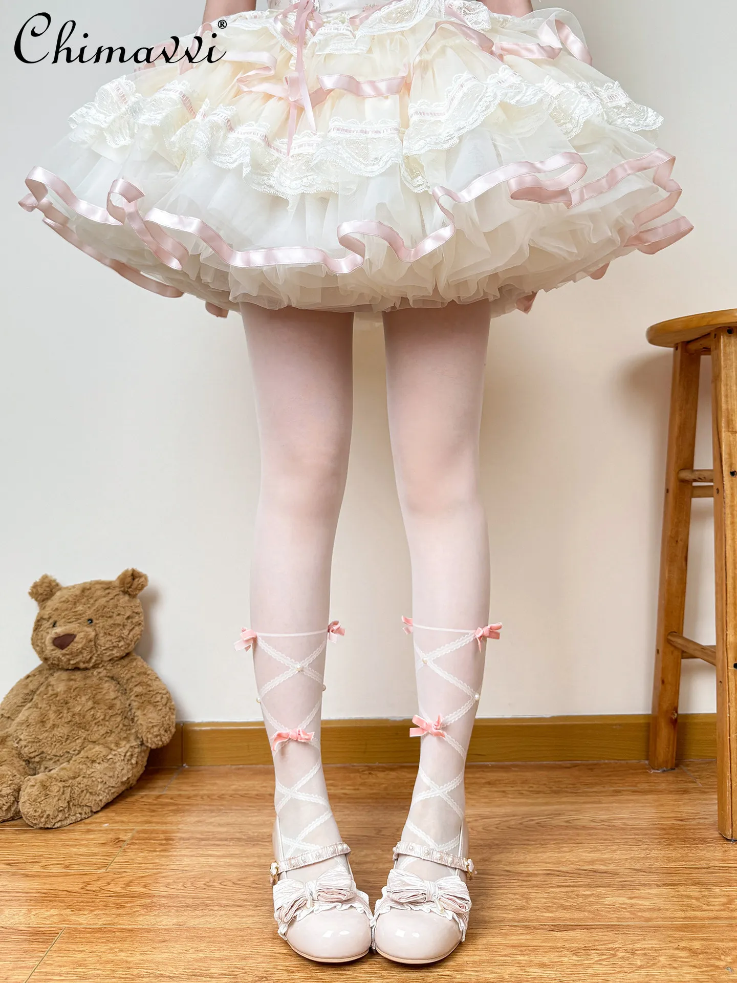 Style japonais nouveau printemps doux fille mince mignon nœud papillon lait blanc bas polyvalent élégant Sexy femmes collants