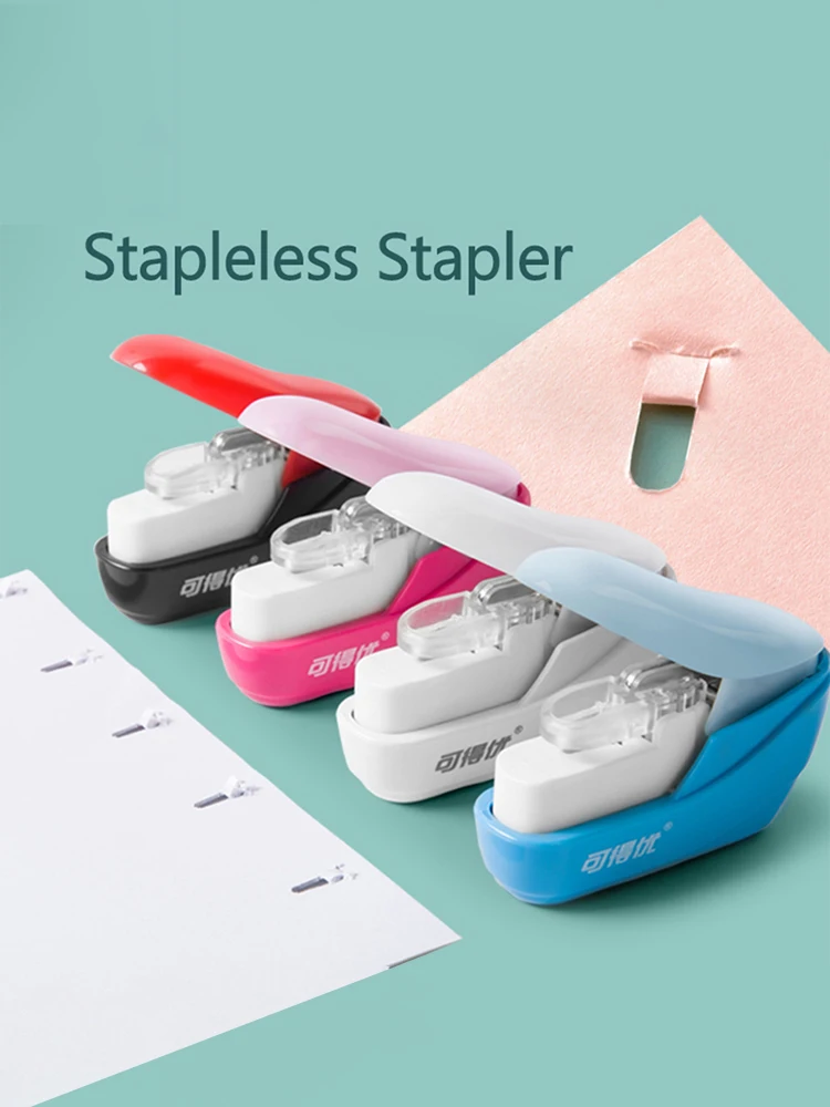 Grampeador De Papel De Livro Portátil Stapleless, Seguro Sem Grampos, Encadernação De Papel DIY, Material De Escritório Escolar