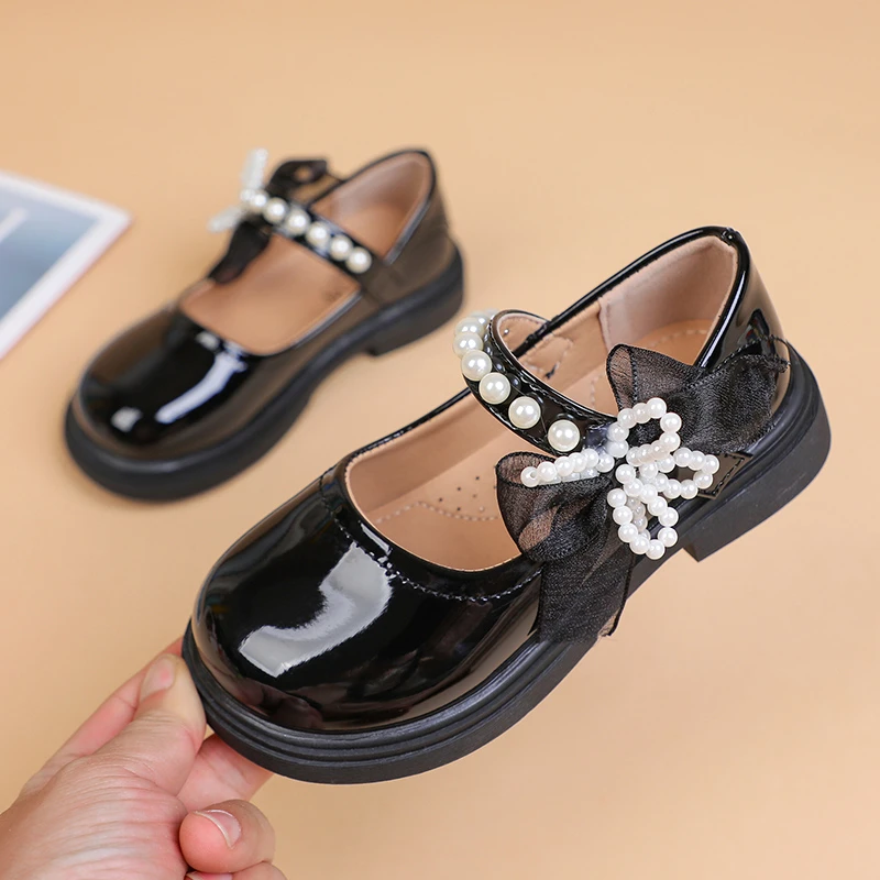 *Fashion Best Selling Elegant Girls Casual Small Leather Shoes Summer New Style Round Toe Comfortable Princess Flat Shoes