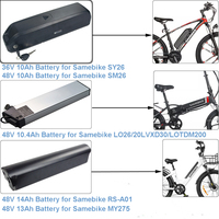 Hidden E-Bike Battery 36V 10Ah 48V 10.4Ah 12.5Ah 13Ah 14Ah for Samebike LO26 20LVXD30 SY26 SM26 RS-A01 Pro RS-A02 MY275 Ebike