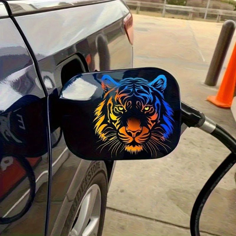 1 multicolor tiger head sticker - waterproof and scratch-resistant decoration sticker for cars, motorcycles, laptops, trucks,
