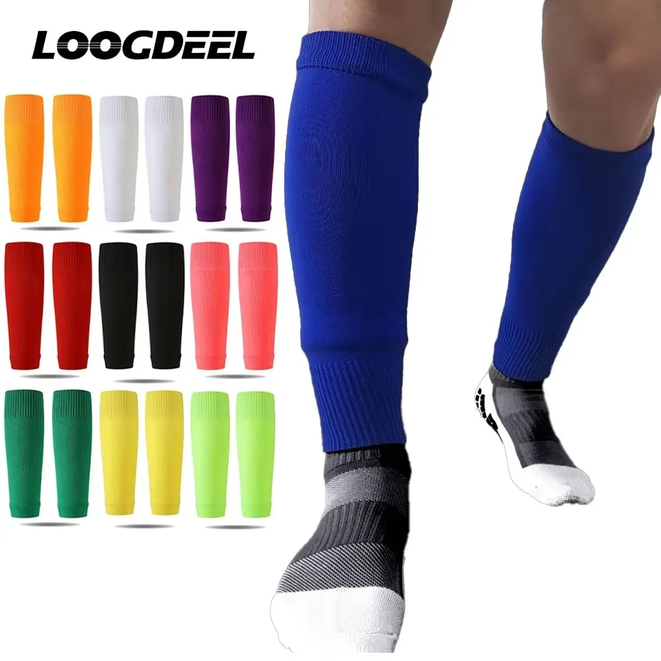 Loogdeel Fußball-Beinschoner-Socken für Erwachsene und Kinder, Schienbeinschützer, Wadenschutz-Socken, Beinabdeckung, atmungsaktive Sportsocken