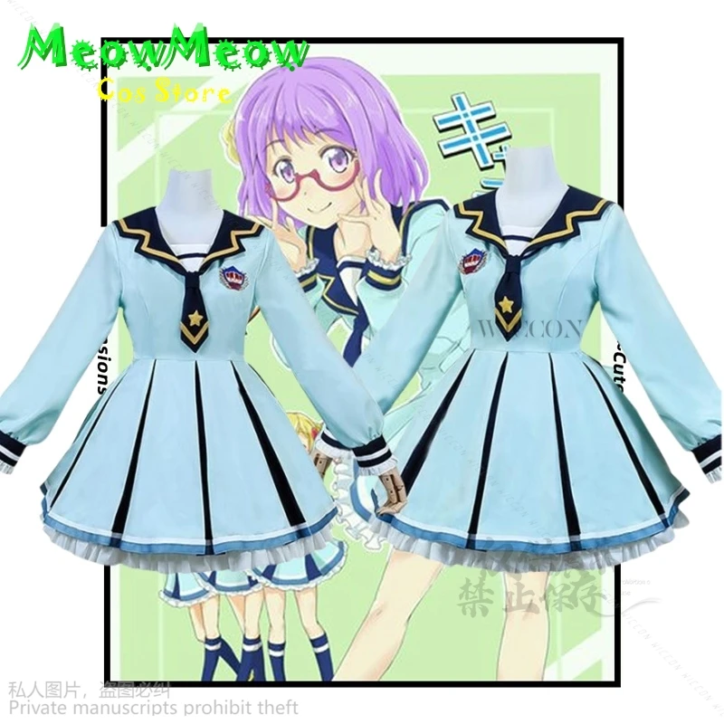 

Anime Aikatsu!Nijino Yume Sakuraba Rola Cosplay Costume Blue JK School Uniform Dress Lolita Woman Lovely Kawaii Cos Sailor Suit