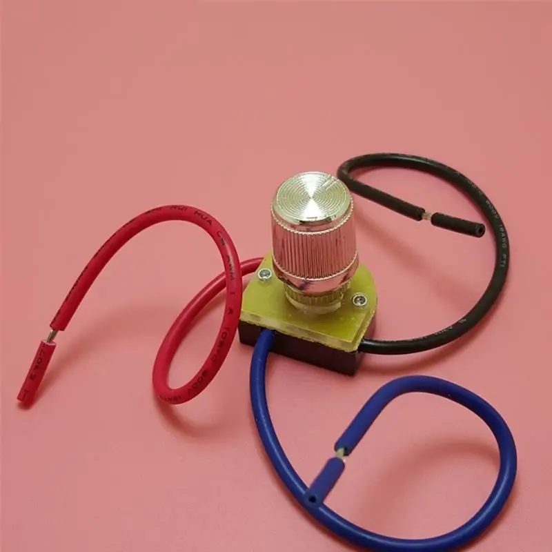 U0DE Interruptor rotativo 3 vias com 2 circuitos, estilo rotativo liga/desliga, interruptor luz dossel, botão latão,