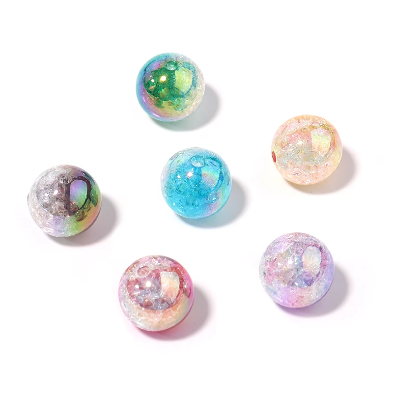 10 Stück/Set 16mm UV-farbige, geknackte Acrylperlen, zweifarbige lose Spacer-Perlen für die Schmuckherstellung, DIY Armband, Halskette, Zubehör – Detail 6