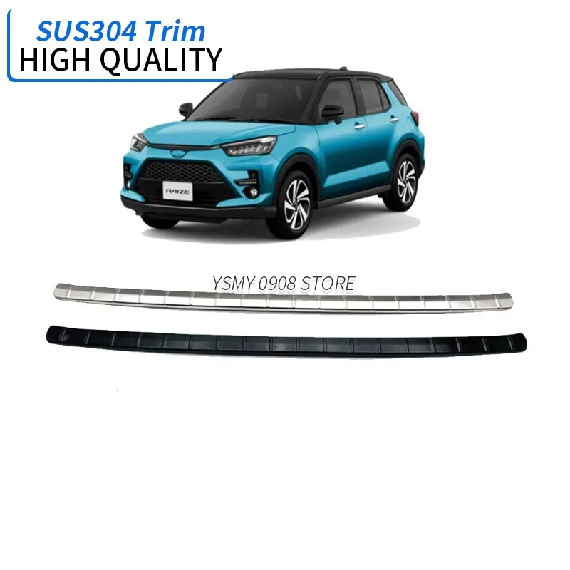 For Toyota Raize 2020 Stainless Steel Silver/Black Rear Bumper Foot Plate 1 PCS High Quality Chrome Car Styling Accessories