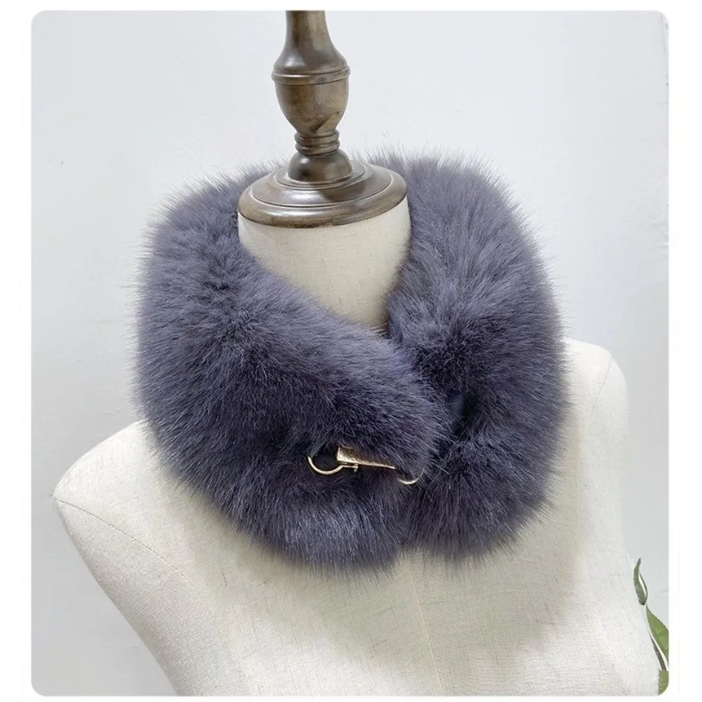 

Модный воротник из искусственного меха, мягкий пушистый шарф, защита шеи, зимнее теплое пальто, искусственный воротник