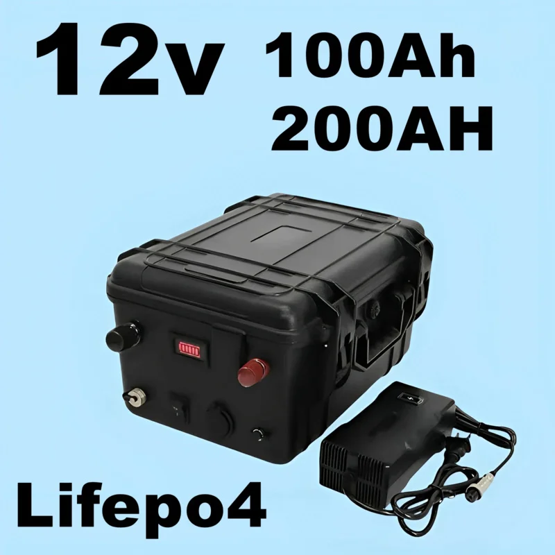 

12V Lifepo4 Battery Pack 200Ah Lithium Iron Phosphate Waterproof Cells For Golf Cart RV Solar Energy Storage Inverter Boat Motor