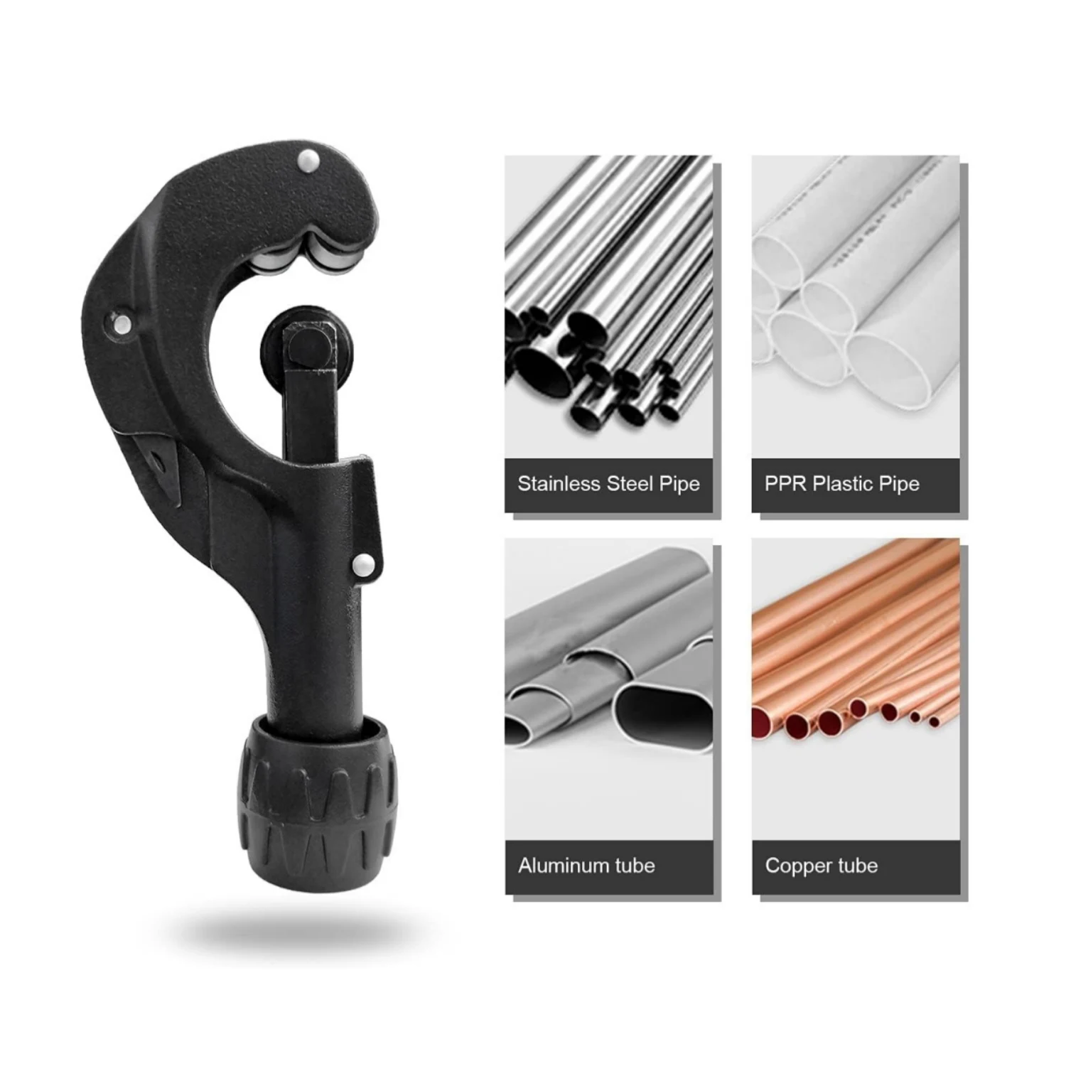 Rohrschneider 1/8"-1-3/8" OD (3-35mm) mit klappbarem Entgrater und Reibahle für Kupfer-, Messing-, PVC-, PE- und dünnwandige Edelstahlrohre für HVAC- und Sanitärinstallationen – Detail 5