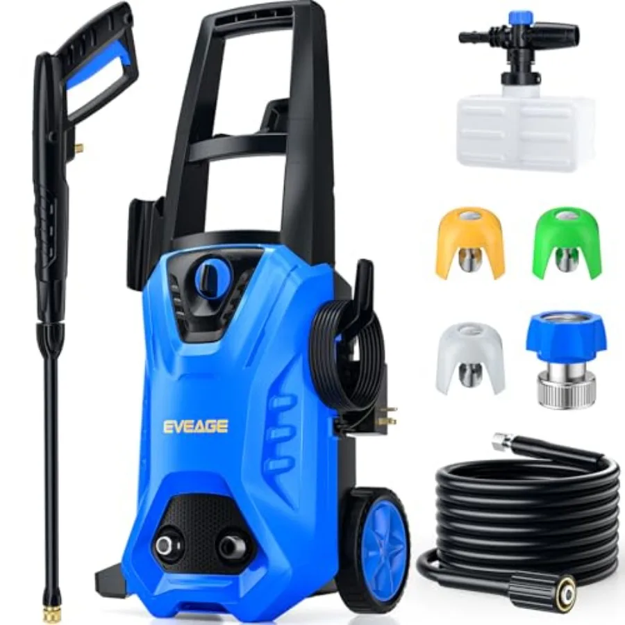 

Электрическая мойка высокого давления 4200 PSI 2.8 GPM с пенной насадкой 1000 мл и 3 насадками для чистки автомобилей, заборов, подъездных путей, дома и патио
