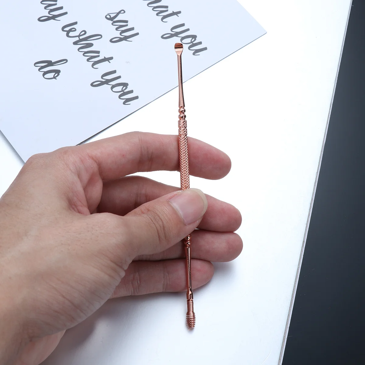 

Stainless Steel Wax Removal Tool Double Head Ear Cleaner For Adults Ear Curette Skid Resistance Design Health